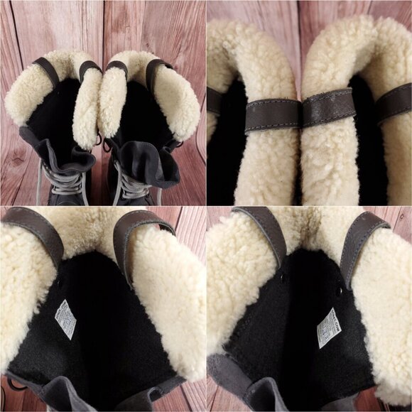 Sorel Womens Size 7 Joan of Arctic Boot Gray Black Shearling Waterproof - Picture 10 of 14